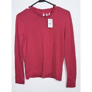 NWT$89.50 J.Crew‎ Extra-Soft Crewneck Sweater Womens Size XS Red Cotton